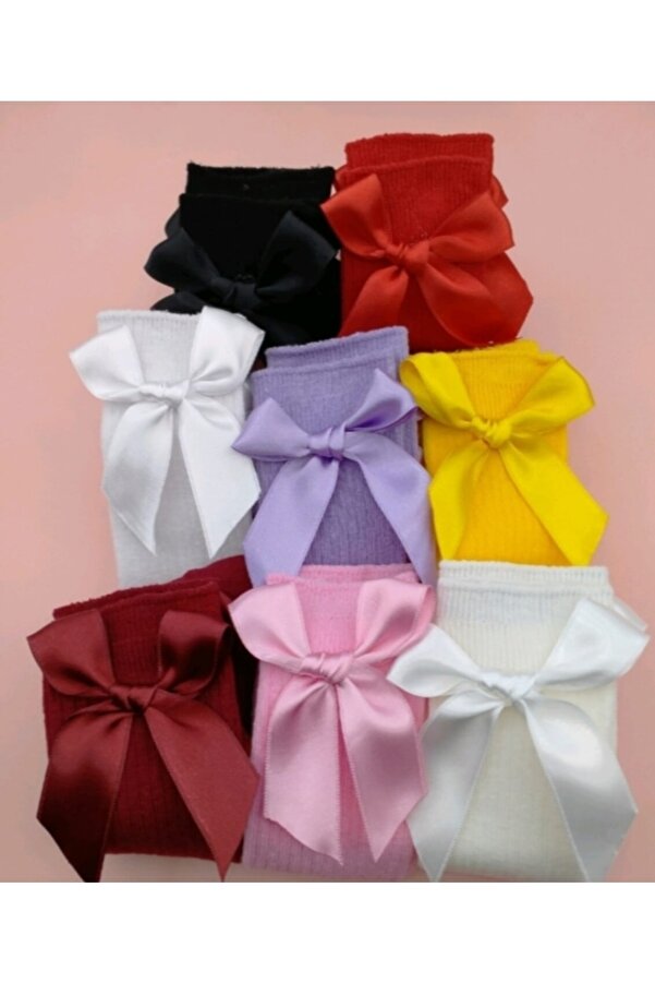 ÖZKARDEŞLER BABY Bebek Diz Altı Çorap Fiyonklu 8li