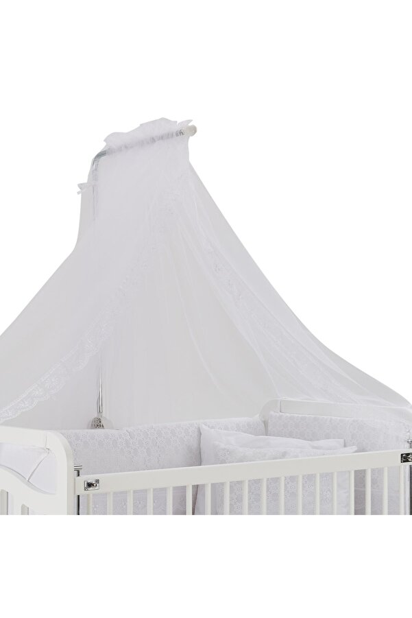 HOMEASY Beşik Için Bebek Cibinlik Tülü Ve Cibinlik Askısı Aparatı Sineklik (BEYAZ)