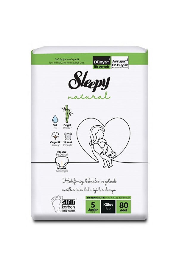 Sleepy Natural 4 Lü Jumbo Külot Bebek Bezi Junior 5 Numara 80 Adet 11-18 Kg