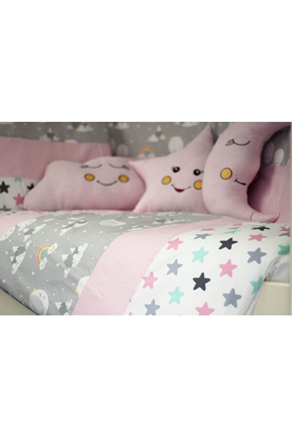 Kista Baby Bebek Uyku Seti Nevresim Takımı 60x120 Mountain Pembe