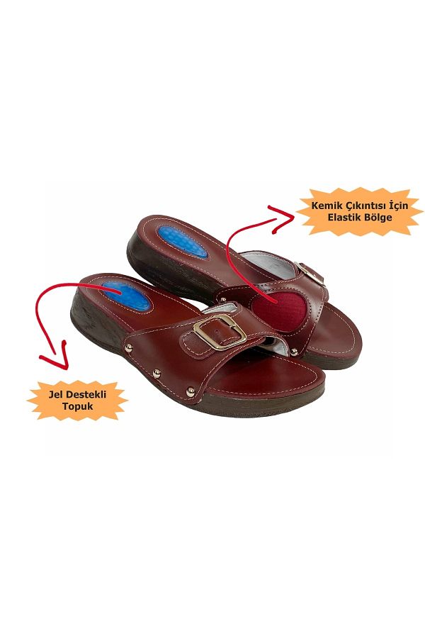 Wordex Orthopedic Hallux and Gel Heel Spur Slippers Bone Protrusion Slippers Trendyol