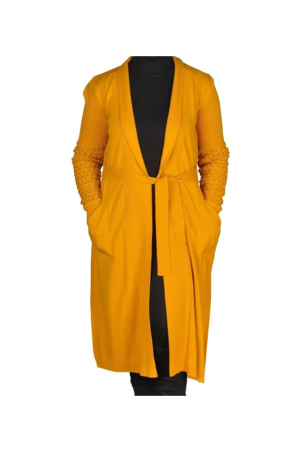 Long cardigan yellow on sale