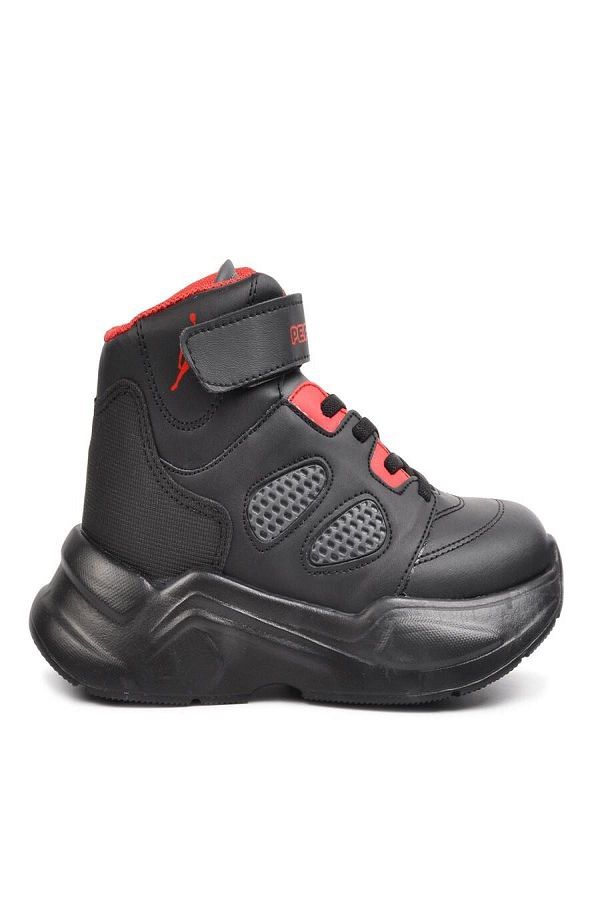 pepino Dean Black Red Boys Basketball Shoes Velcro Trendyol