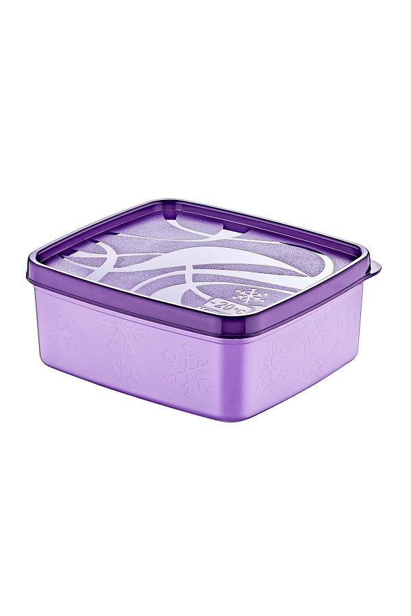 IRAK PLASTİK-Alaska 650 ml Deep Freezer Storage Container - Shallow and Square Purple 1
