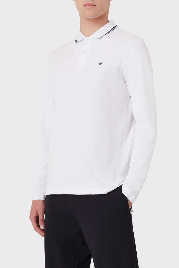 Emporio Armani Men s Polo T Shirt Logo Regular Fit Cotton Long Sleeve 8n1fb5 1jptz 01 Trendyol