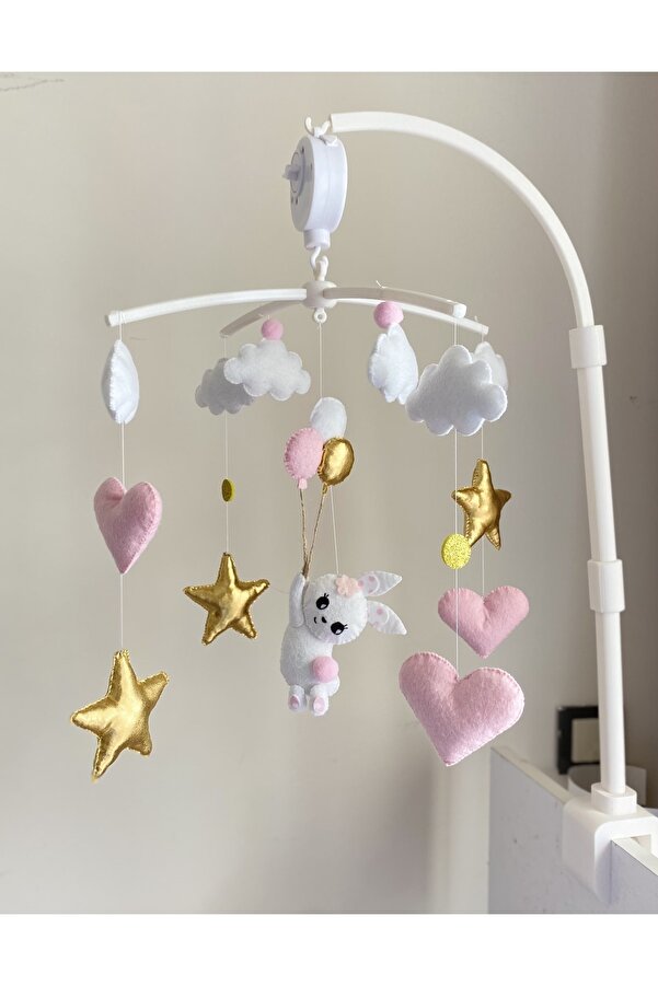 atölye ay ışığı Kurmalı Müzikli Bebek Beşik Dönencesi