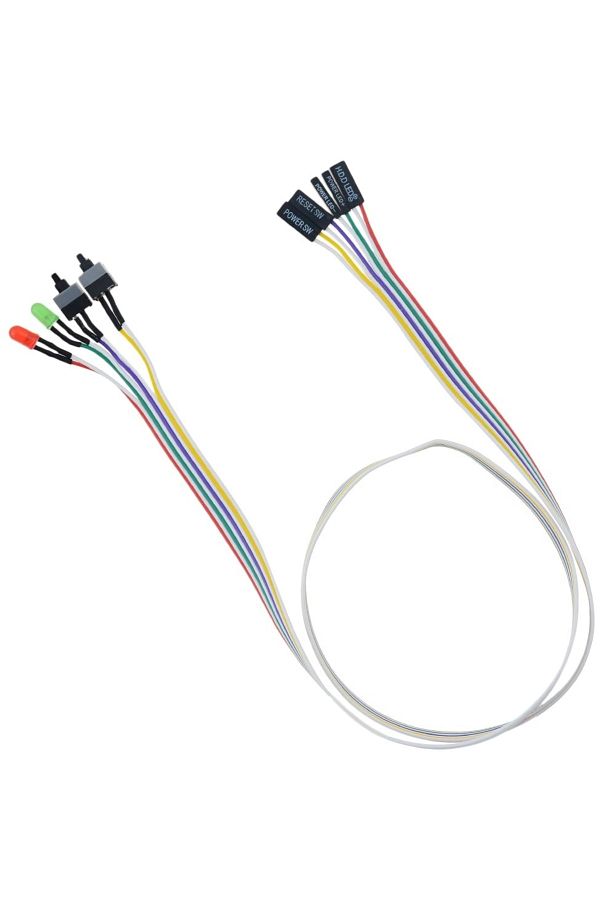Alfais-5064 اللوحة الأم LED مضاءة بالطاقة وإعادة الضبط، زر تشغيل وإيقاف، مفتاح تشغيل/إيقاف متوافق 1
