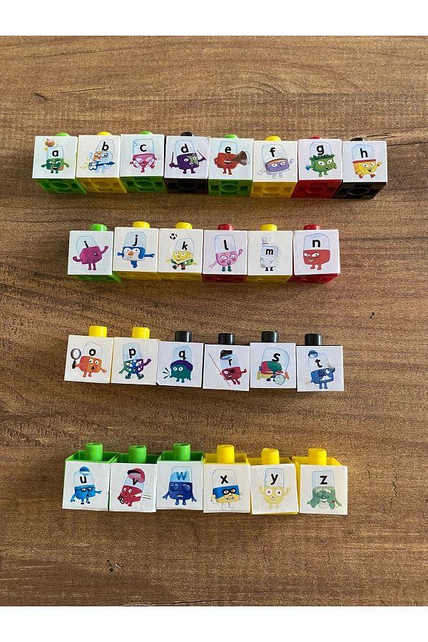 ZK Toys-Alphabet Blocks Interlocking Unit Cube - 1 Series Sticker Gift Alphablocks 1