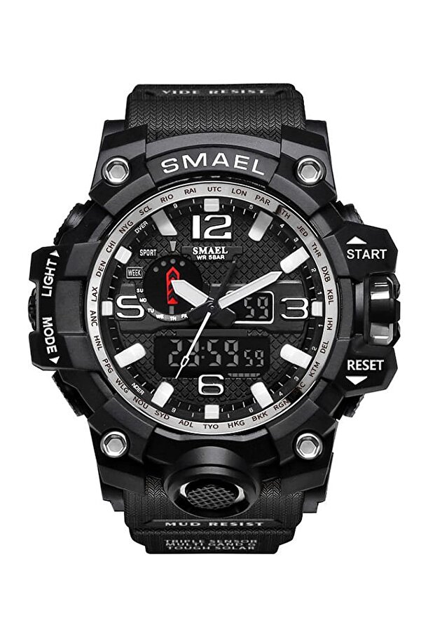 SMAEL 1545 Men's Wristwatch Analog Digital Sports Black Fashion