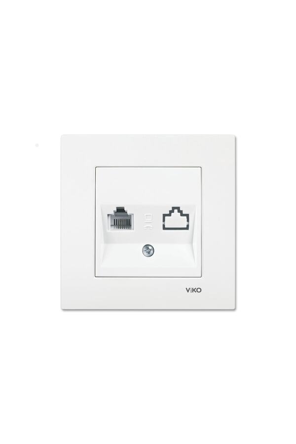 Tamer Elektrik-Viko Karre White Numeris Telephone Socket Rj11 Frame Included90967013 1