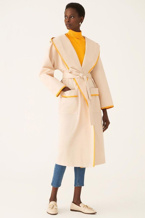 Beige midi coat hot sale