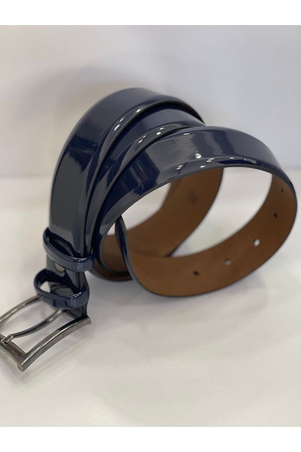 Ugs Navy Blue Patent Leather Belt Trendyol