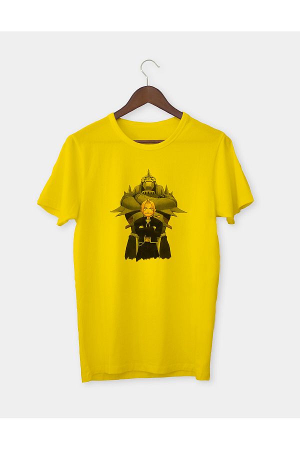 CREATSH-Anime Fullmetal Alchemist Brotherhood 1 Yellow Adult T-shirt Tee 1