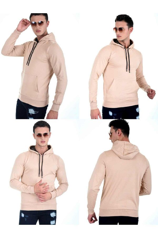 BLUES MODA Ftx Hooded Pocket Sweatshirt Hoodie Thin Fabric Trendyol
