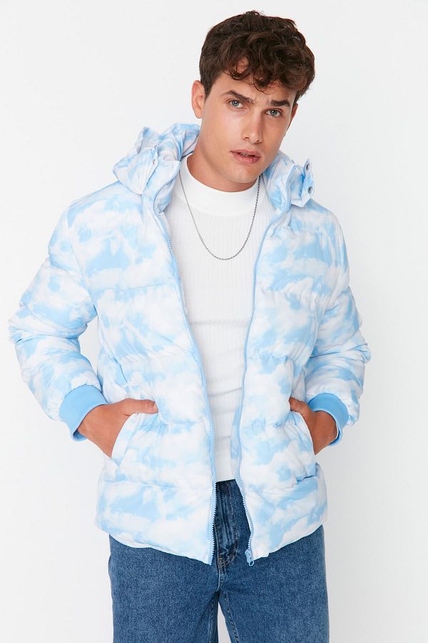 Heartbreak cloud print puffer jacket sale