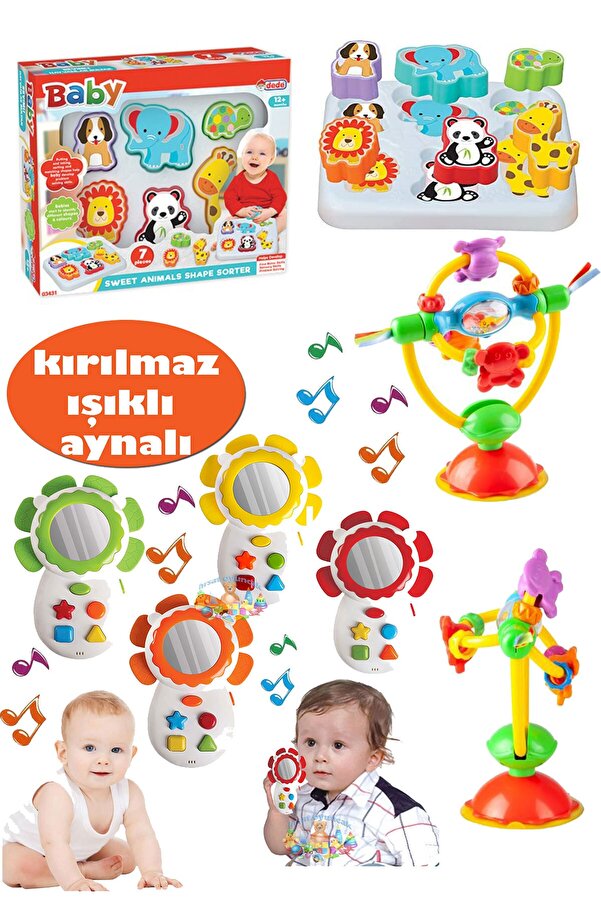 Fırsat Oyuncak Sevimli Hayvanlar Bultak Mama Sandalyesi Eğlencesi Vantuzlu Işıklı Aynalı Telefon Set