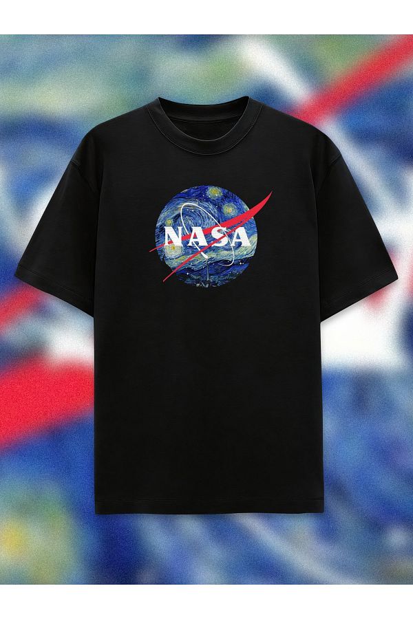 Evreka Clo Nasa Van Gogh Starry Night Oversize Unisex Printed T shirt Trendyol