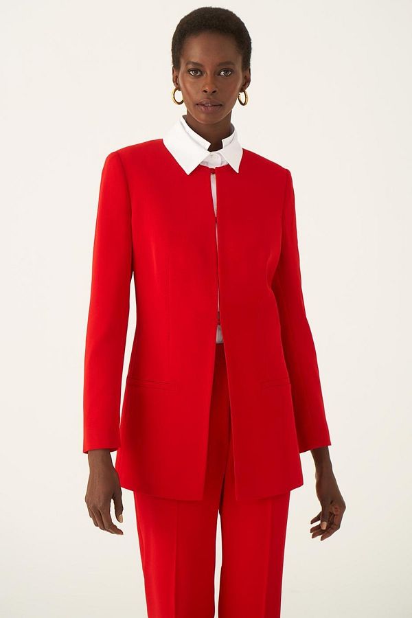 Round collar blazer on sale