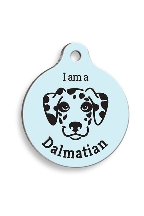 Thepassage 3.8 Cm Blue Dalmatian Round Dog Tag Large