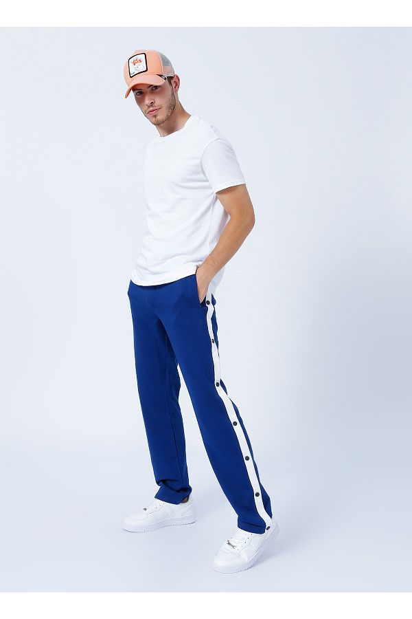 L MON COMPANY Sweatpants Dark blue Straight Trendyol