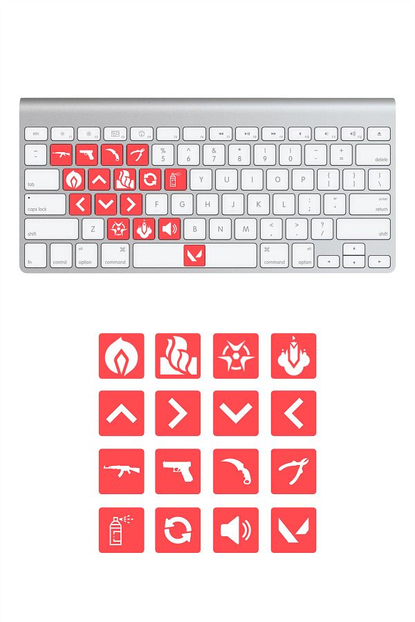Quart Aksesuar-1.5 x 1.5 cm Valorant Reyna Keyboard Sticker Set Keyboard Label 1