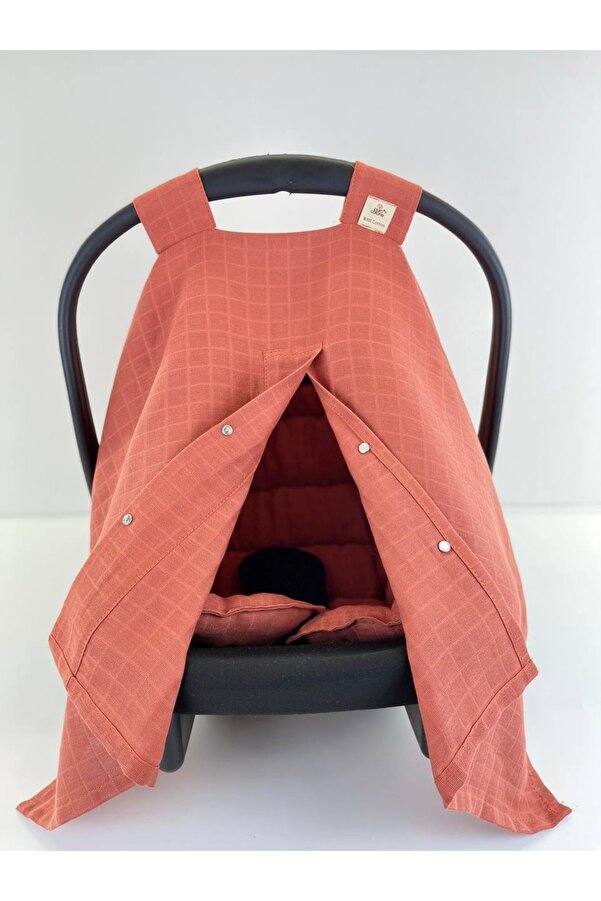 Puro Cotone %100 Pamuk Puset Örtüsü Ve Puset Minderi Kiremit