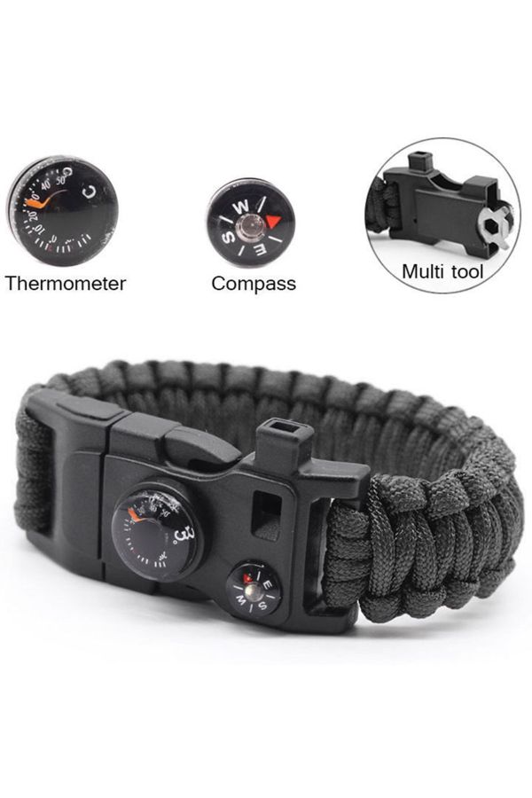 Accessories Paracord Bracelet Digital Watch Compass Fire Starter