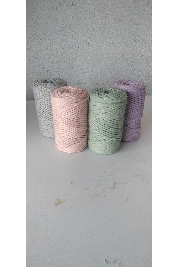 HÜKÜMRAN-250grx4 Macrame Thread Scannable 3 Mm Single Twist 1 Kg 1