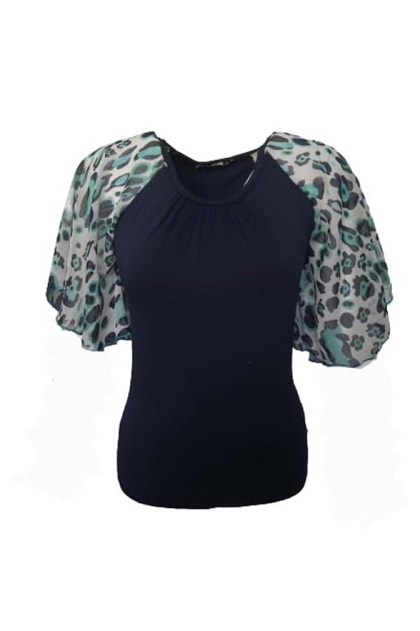Pink Dreams-Pink Dream Fashion Women's Combed Cotton Blouse P-02091 - Navy Blue 1