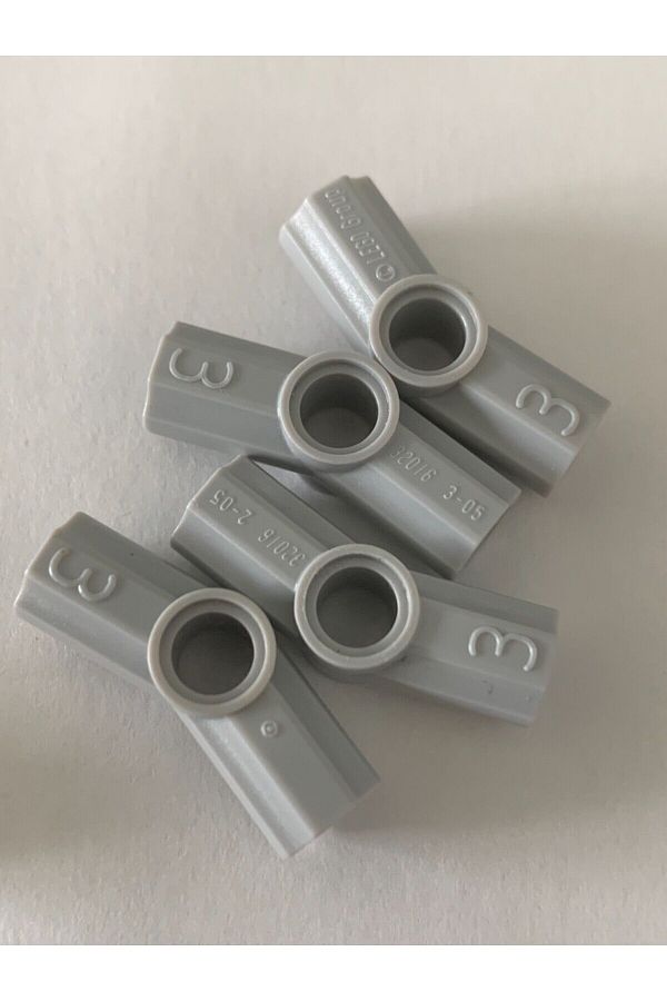 LEGO Original Technic Custom Axle Connector Angled 3 Connection Parts Light Gray 4 Pieces to Send