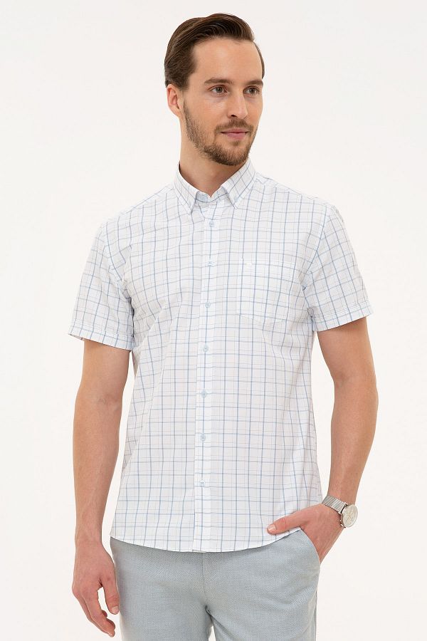 Pierre Cardin Light Blue Regular Fit Short Sleeve Shirt Trendyol