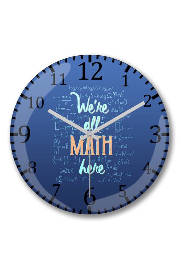 Baskı Dükkanı-Toți suntem matematici Ceas de perete cu formulă matematică Sticlă reală curbată 1