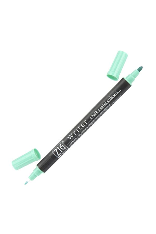 Zig-Writer Chalk Pastel Double Tip Marker Pen 0.5mm&1.2mm Green 1