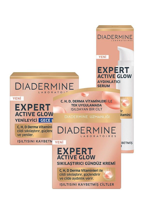 Diadermine-Expert Active Glow Firming Day Cream 50 ml + Night Cream 50 ml + Serum 40 ml 1