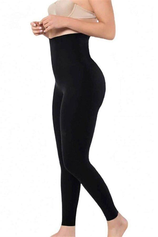 LONG NIGHT-2 Size Slimming Laser Cut No Knee Ghost High Waist Corset Leggings 1