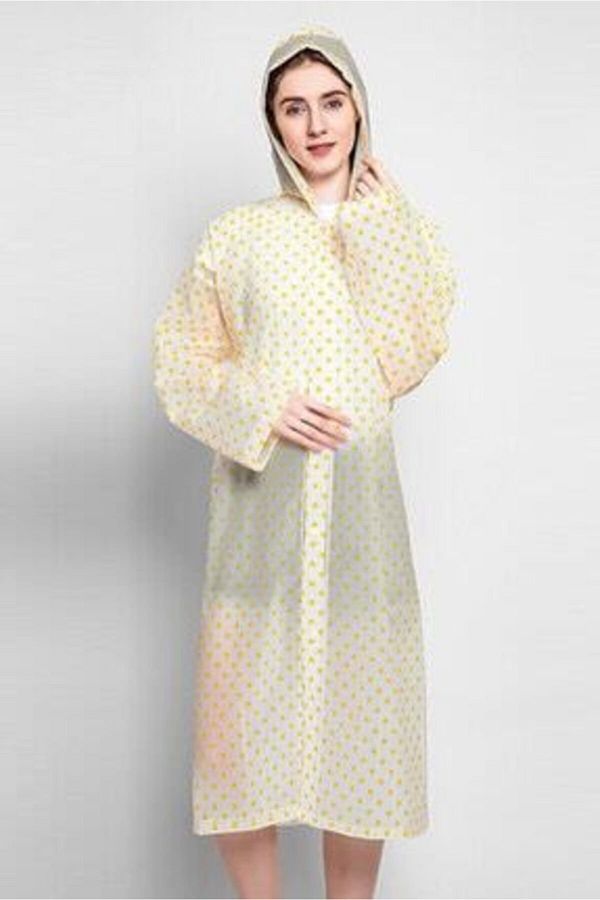 dreamtify Women s Yellow Polka Dot Raincoat Trendyol