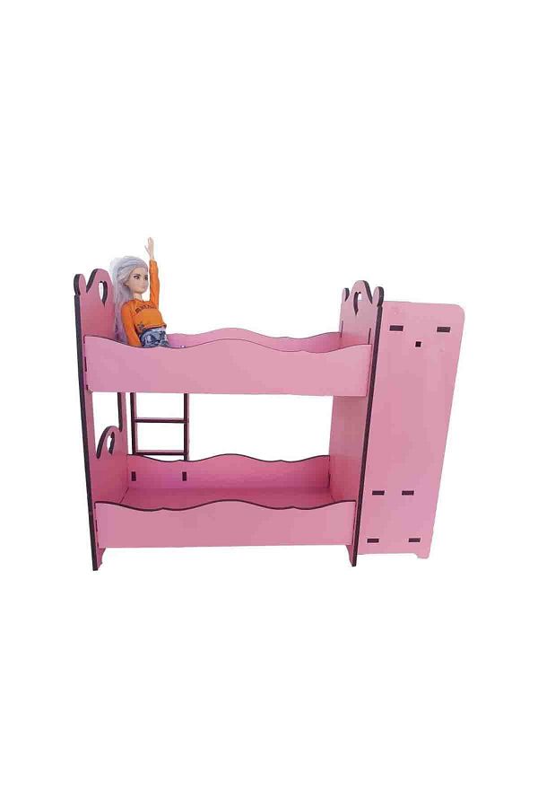 Universal Barbie Baby Alive Compatible Bunk Bed and Wardrobe Bedroom Toy Home Trendyol