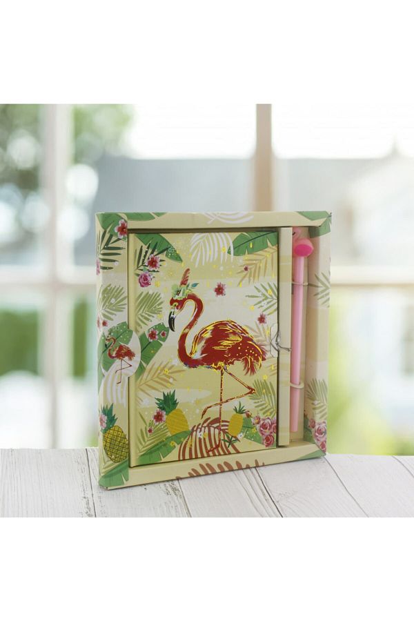 mutlu adım-13x18cm Flamingo Memory Book and Pen Set 1