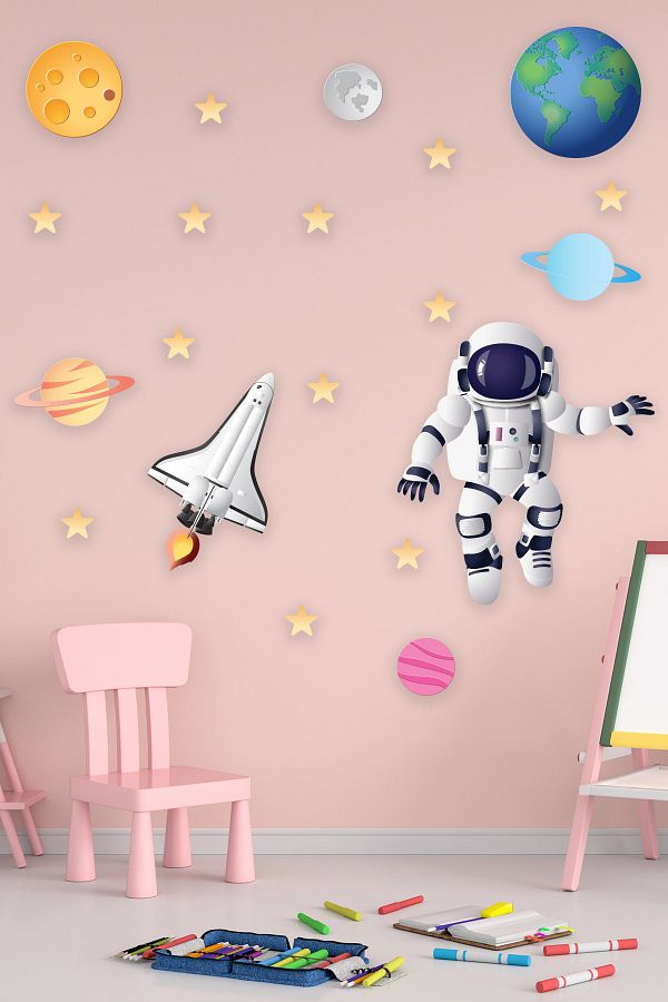 Tilki Dünyası-Astronaut in Space Space Shuttle Planets And Stars 1
