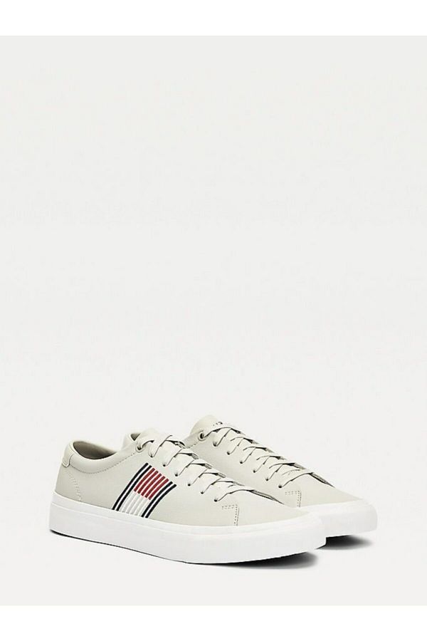 Tommy Hilfiger Men s Gray Sneakers Corporate Leather Sneakers FM0FM02853 Trendyol
