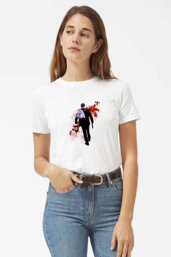QIVI Altered Carbon Hello Unicorn Blood Women s White T shirt Trendyol