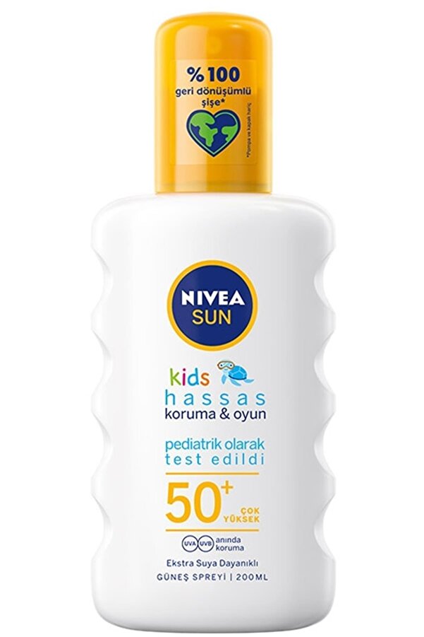 NIVEA Sun Koruma & Oyun Hassas Çocuk Güneş Spreyi Spf 50+ 200 Ml