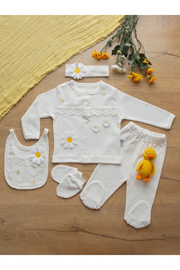 Sarebaby Hoşgeldin Papatyam Serisi Organik Hastane Çıkışı 5'li Set