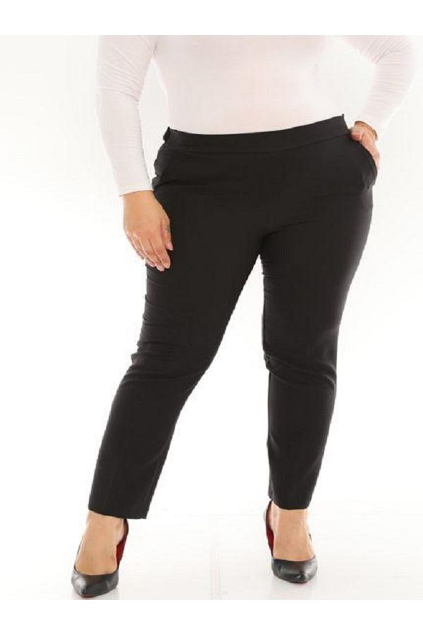 MİRVE BUTİK-Elastic Waist Fabric Trousers 1