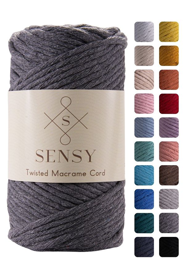 SENSY-Premium Combed Macrame Macrame Hobby Floss Dark Gray 1