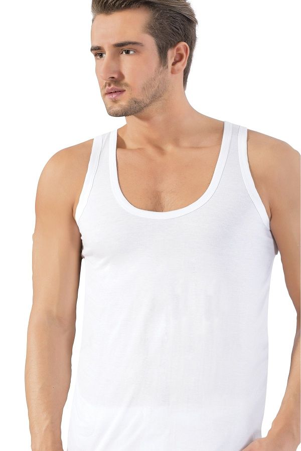 LÜXDRM-100% Cotton, 3-Piece Economical Pack, Single Jersey Combed Cotton, Oversized & Plus Size Men's Undershirt 027 1