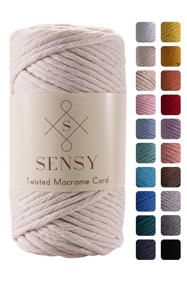 SENSY-Premium Carded Macrame Rope Macrame Cardable Cotton Macrame Rope Ecru 1