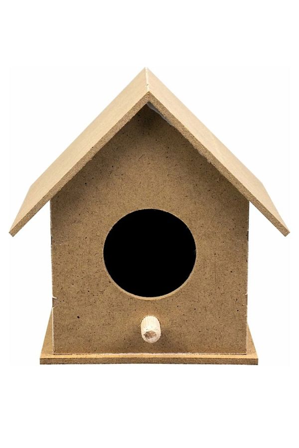 Craftpoint-Raw MDF Large Size Bird House 18x15x16 Cm Bird's Nest 1