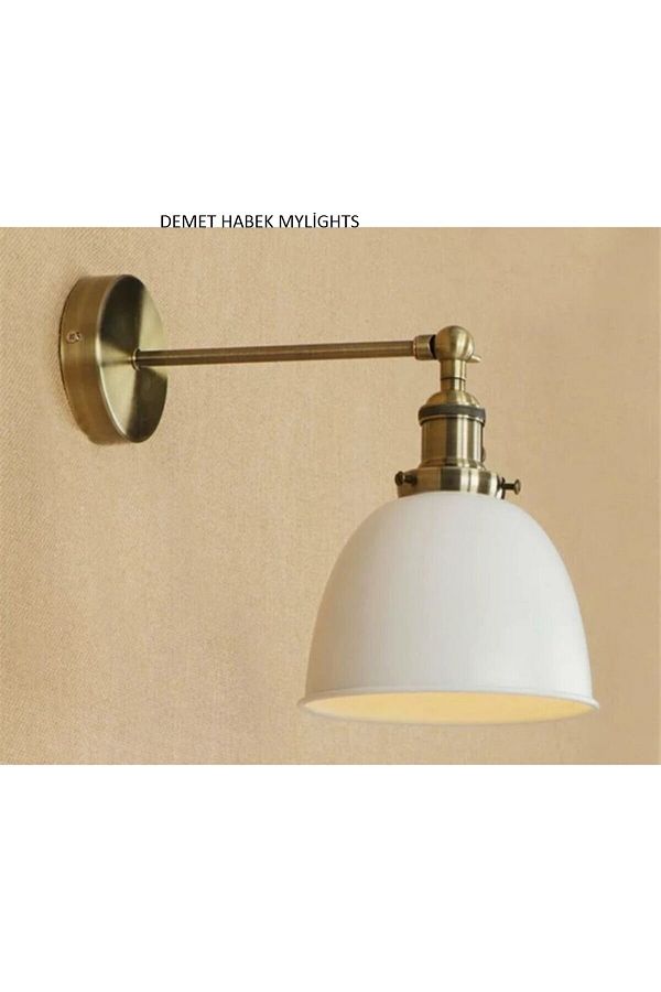 MYLİGHT-Demet Habek S S Retro Rustic Articulated Movable Wall Lamp Sconce White Headboard 1