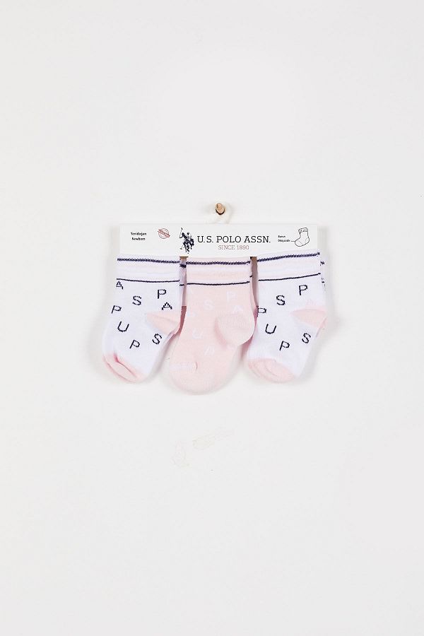 U.S. Polo Assn.-Baby Girl White Baby Socks 1